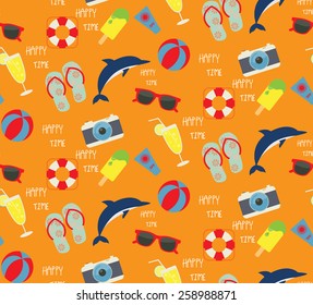 summer seamless pattern, Pattern Swatches, vector, Endless texture can be used for wallpaper, pattern fills, web page,background,surface