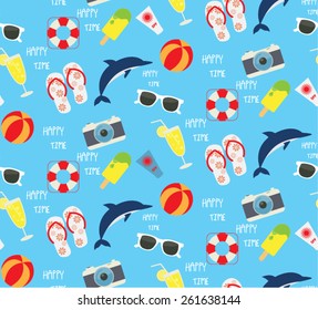 summer seamless pattern, Pattern Swatches, vector, Endless texture can be used for wallpaper, pattern fills, web page,background,surface