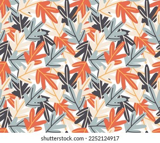 Summer seamless pattern with tropical flora. Vector texture design, textile, fabric, printing. Colorful print. Hawaiian style. Bright tropical plants and leaves on a black background. Exotic design
