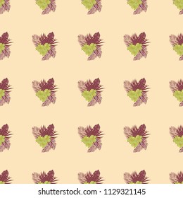 Summer seamless pattern with tropical flowers and leaves.