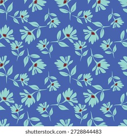 Padrão sem emenda de verão com flores e folhas tropicais.
