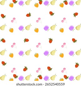 Sommer nahtloses Muster mit tropischen Früchten Hintergrund. Vektorgrafik für Ihr Design.