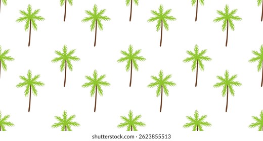 Summer Seamless pattern with tropical palm trees. Forest, jungle. Abstract nature hand drawn background texture. Minimalist illustration for poster banner cover wallpaper