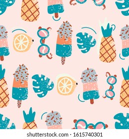 Summer seamless pattern in vector