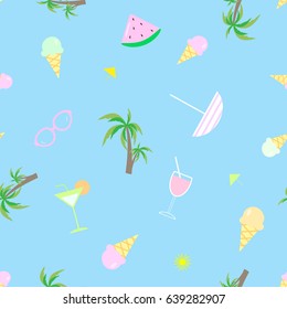 Summer seamless pattern vector