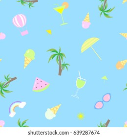 Summer seamless pattern vector