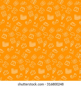 Summer seamless pattern, vector background