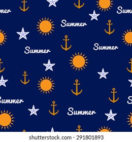 Summer seamless pattern. Vector illustration