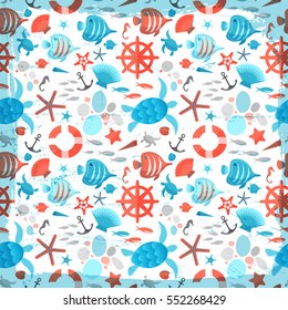 Summer seamless pattern. Vector Illustration, eps10, contains transparencies.