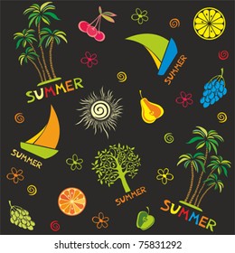 summer seamless pattern. Vector illustration