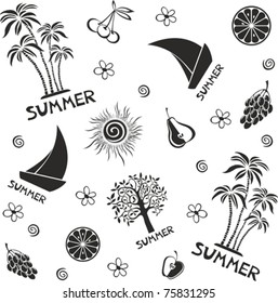 summer seamless pattern.  Vector illustration