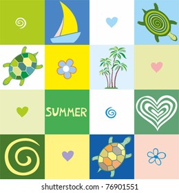 summer seamless pattern. Vector illustration