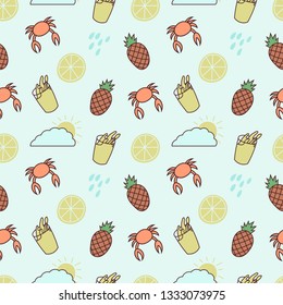 Summer seamless pattern, wallpaper, cartoon 11198988