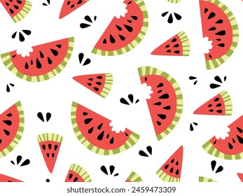 Sommernahtloses Muster mit Wassermelone für Kindertextilien und Bildschirmhintergrund.