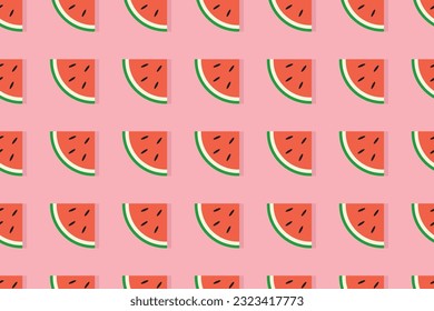 summer seamless pattern with watermelons- vector illustration