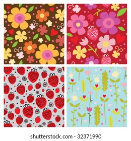 Summer seamless patterns