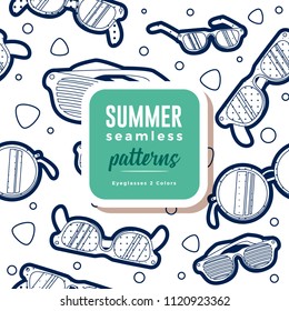 SUMMER seamless patterns : Eyeglasses 2 Colors
