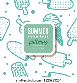 SUMMER seamless patterns : Ice Cream 2 Color