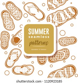 SUMMER seamless patterns : Sandals No Background