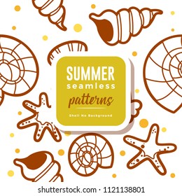 SUMMER seamless patterns : Shell No Background