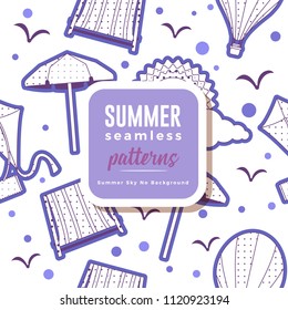 SUMMER seamless patterns : Summer Sky No Background