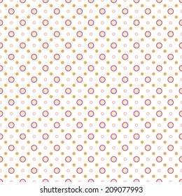 Summer seamless Polka dot background - vector geometric pattern made with circles