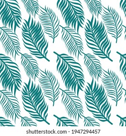 Patrón tropical sin soldadura de verano, hojas tropicales, hoja verde sin soldadura de fondo floral Diseño abstracto moderno para tela, papel, decoración interior. 