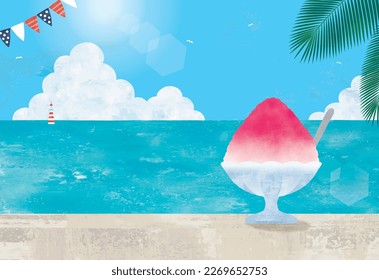 Summer seascape and shaved ice