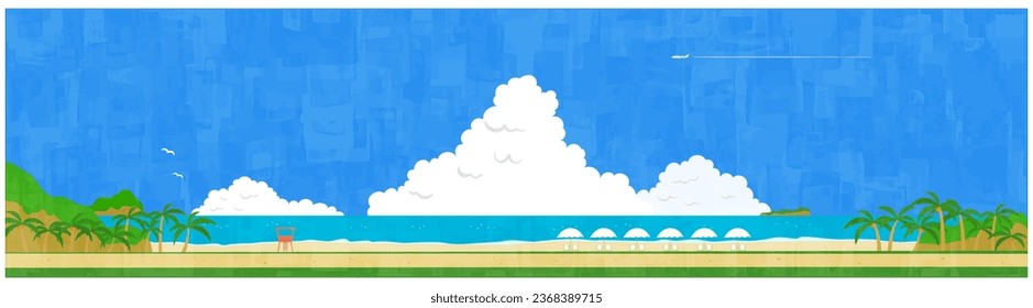 Summer seaside background material horizontal position