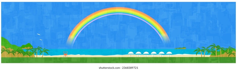 Summer seaside background material horizontal position