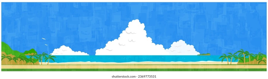 Summer seaside background material horizontal position