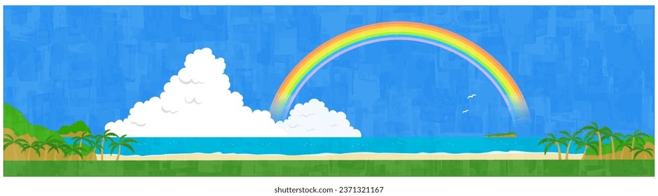 Summer seaside background material horizontal position