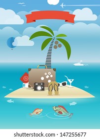 Summer seaside vacation illustration