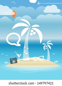 Summer seaside vacation illustration