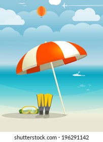 Summer seaside vacation illustration