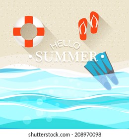 Ilustração de férias à beira-mar de verão