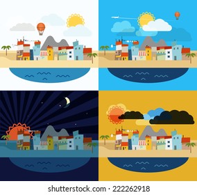 Summer seaside vacation illustration