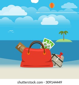 Summer seaside vacation illustration