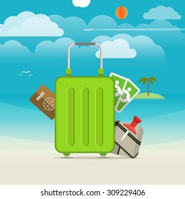 Summer seaside vacation illustration
