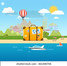 Summer seaside vacation illustration