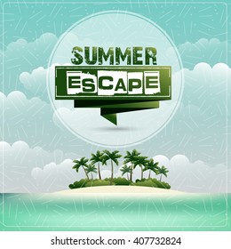Summer seaside view poster.Vector