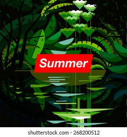 Summer season background, vector illustration.