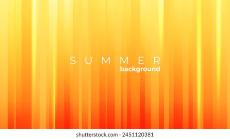 Summer season background. Vibrant orange color gradient banner with vertical dynamic lines for Summertime creative graphic design. Vector illustration.