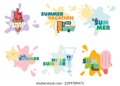 summer season badge design element