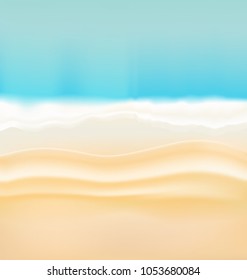 Summer season in beach seashore on sand and sea background texture. vector Illustration. template for design. view from top.