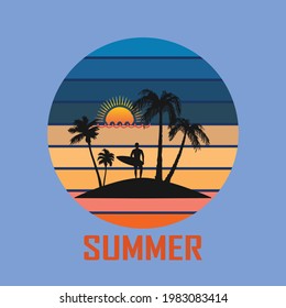 Summer Season Beach T-Shirt Design 