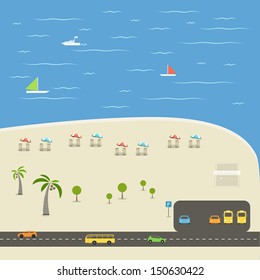 Summer season beach vacation illustration 