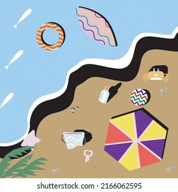 summer season at the beach vector and design template can be editable for backgrounds 