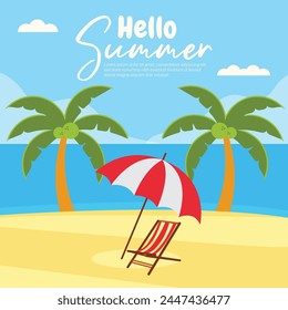 Summer season celebration flat background