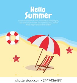 Summer season celebration flat background